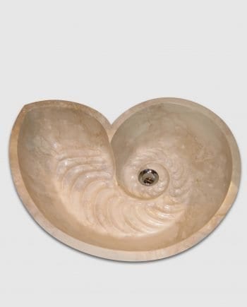 nautilus lavabo design shell marbre détail salle de bain