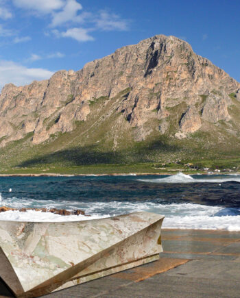 Panchina wave in marmo ceppo Monet