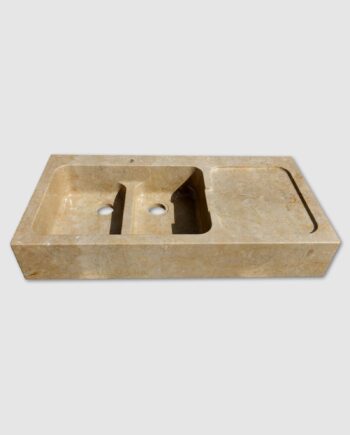 desert storm mod. sink in botticino royal marble with two basins and drip pan